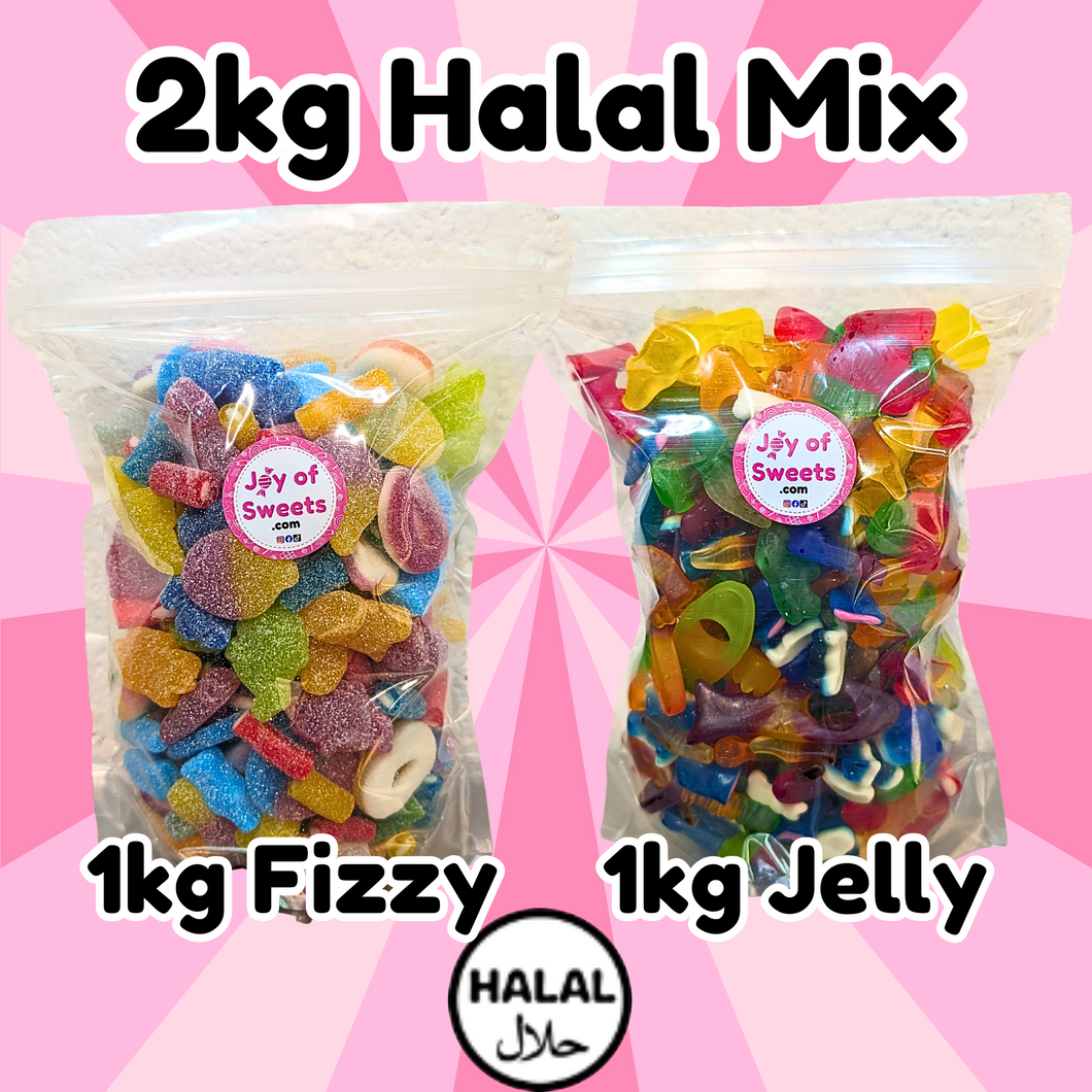 Halal 2kg Assorted Mix (1kg Fizzy/1kg Jelly)