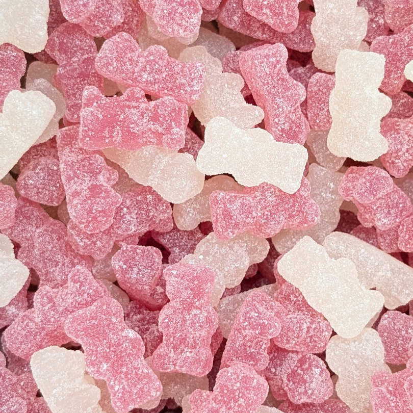 Pink and White Sugared Bears (100g) (Vegan)