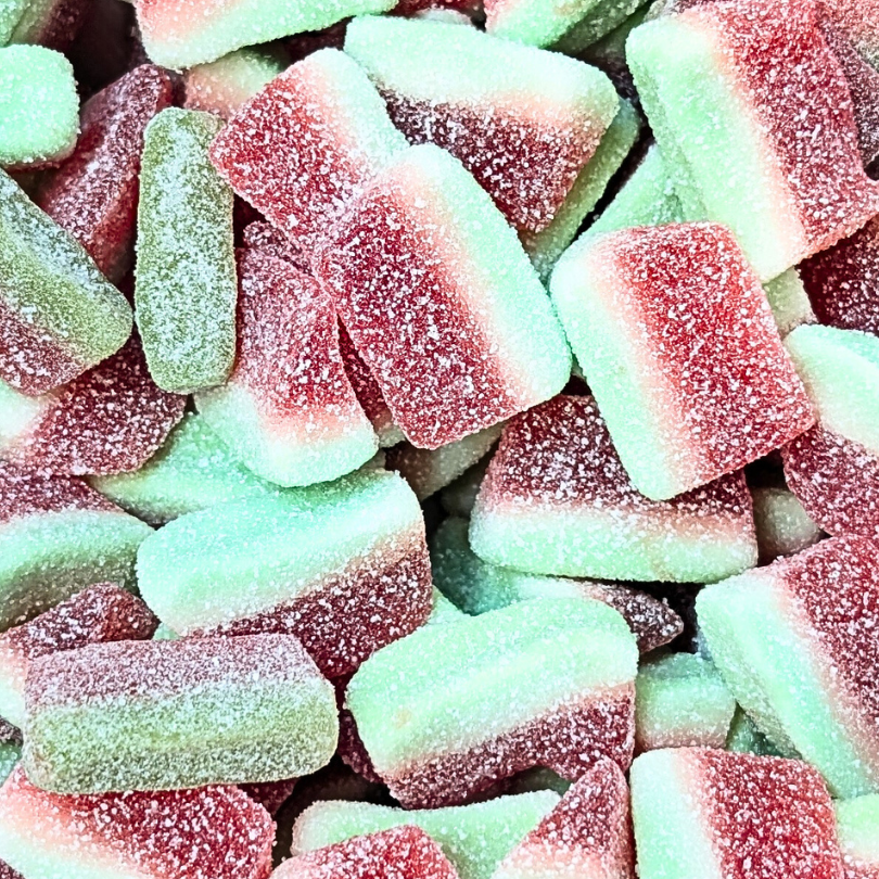 Fizzy Watermelon Slices (100g) | Joyofsweets.com