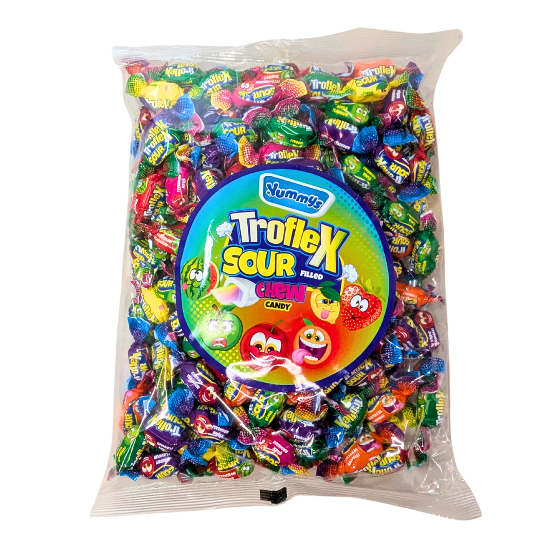 Yummys Sour Troflex Fruit Filled Chewy Candy - 1kg