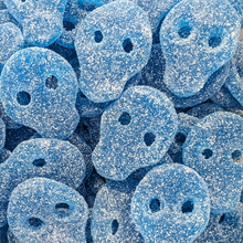 Load image into Gallery viewer, Sour Blue Skulls (Vegan) pick n mix sweets from joyofsweets.com
