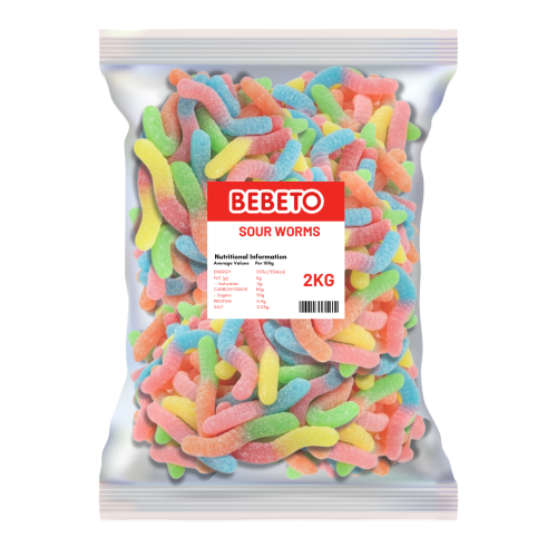 Bebeto Sour Worms 2kg (Halal)